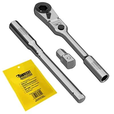 Imagen de 1 x SabreCut MRSC07 7 en cabeza flexible 6,3 mm 1/4&quot; mini micro trinquete magnético hexagonal con barra de extensión y adaptador vaso accionamiento cuadrado llave
