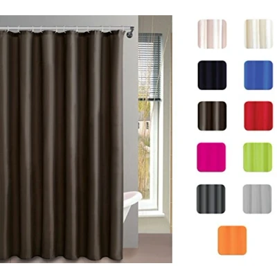 Imagen de MSV, Tenda Doccia, Poliestere, Rivestimento Antibatterico, Anelli Inclusi, Lavabile a 30, Tessuto Impermeabile in Lavatrice, Made Europe, Cioccolato, 180 x 200 cm