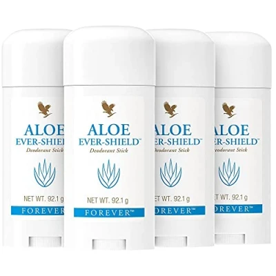 Imagen de Forever aloe Ever Shield® Deodorant, desodorante en barra sin aluminio y alcohol, con vera nutritivo para piel sensible, protección fiable, certificado dermatest, (4 unidades)
