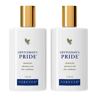 Imagen de Forever Gentleman&#039;s Pride® afeitado para después del con aloe vera, sin alcohol, nutritivo, calmante, ácido hialurónico, gluten, certificado dermatest (2 x 118 ml)