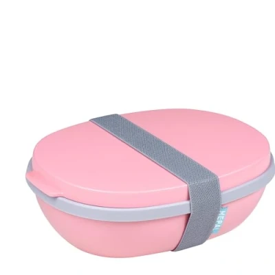 Imagen de Mepal Fiambrera Ellipse Duo Lonchera &amp; Adultos y Ensaladera Llevar Práctica Lunch Box Almuerzo Saludable Ideal Sándwiches, Ensaladas Sobras 825 ml + 600 Nordic Pink