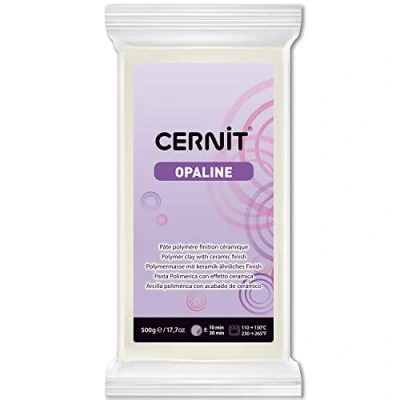 Imagen de CERNIT CE0880500010C Pan de pasta polímero opalino para modelar hornear Color blanco Bloque 500 g