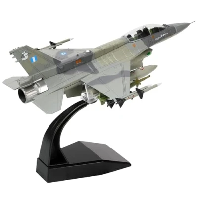 Imagen de NUOTIE Kit de modelo avión combate multirol F 16D a escala 1/72 acabado fundido presión, colección exhibición o regalo (F Grecia)