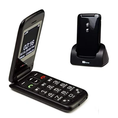 Imagen de TTfone Nova TT650 Teléfono móvil Plegable con botón Grande, fácil y de Usar, Paga como Vas (Negro, GIFF Gaff)