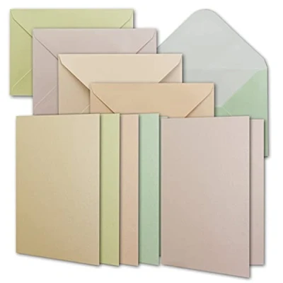 Imagen de Gustav NEUSER C Line Juego de tarjetas nacaradas con sobres estuche regalo, invitación en blanco, colores pastel, 5 diferentes, DIN A6, color carbón 25 Stück