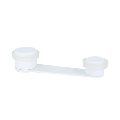 Imagen de Tope de Puerta Retenedor Giratorio Fijación Adhesiva o con Tornillo + Taco Para Hasta 50 mm Grosor Laton Ref I 164DUAL EVI Herrajes (Lacado Blanco Goma Blanca)