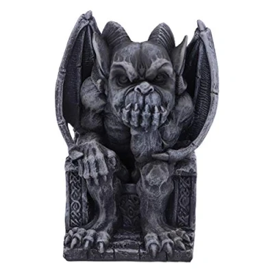 Imagen de Nemesis Now Dark Black Grotesque Gargoyle Figurine Edo Figura de gárgola grotesca Negra Oscura, Piedra Resina, 13.7cm