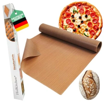 Imagen de Holesto® papel de hornear larga duración, molde para pan, el primera calidad, reutilizable, resistente al calor, antiadherente (Rollo 220x40 cm)