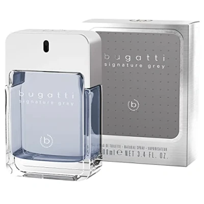 Imagen de bugatti Signature Grey Perfume para hombre de 100 ml Eau Toilette fresco todas las edades con aroma especiado cualquier ocasión y I