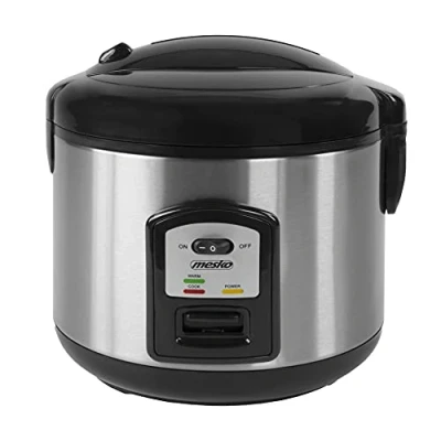 Imagen de Mesko MS6411 Arrocera Eléctrica 1,5 Litros Vaporera Rice Cooker, Función Mantenimiento de Calor, Arroz Hervido, Sushi, 8 10 Raciones, Cocina al Vapor, Antiadherente, Acero Inoxidable, 1000W