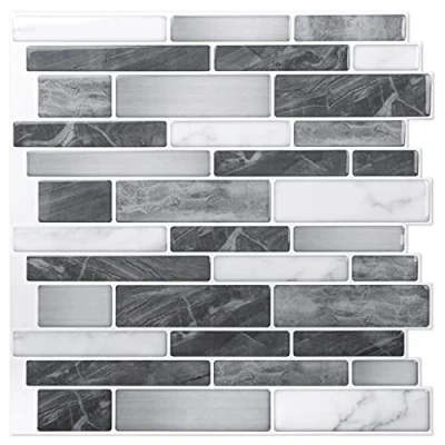 Imagen de Art3d 10 Piezas Azulejos de Vinilo Cocina, Adhesivos Baño, Pegatinas Baldosas Impermeable, Baño para Decoración (30x30cm)