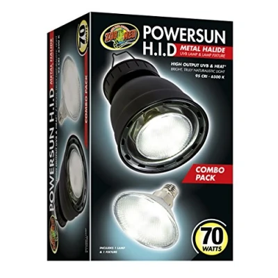 Imagen de Zoo Med PowerSun H.I.D lámpara UVB Combo Pack para Reptile/Amphibien 70 W