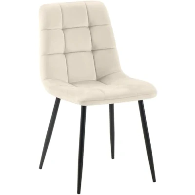 Imagen de CLP Silla De Comedor Antibes Acolchada En Terciopelo I Butaca SalÛn NÛrdica con Base Met·Lica &amp; Sin Reposabrazos, Color:Azul Oscuro
