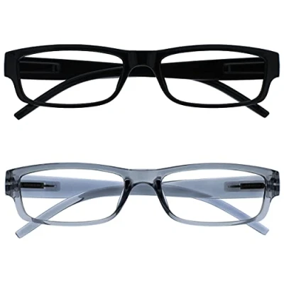 Imagen de The Reading Glasses Company Gafas De Lectura Negro Y Gris Ligero Cómodo Lectores Valor Pack 2 Hombres Mujeres Rr32 17 +1,50 Unidades 58 g