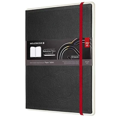 Imagen de Moleskine, Notebook Adobe Creative Cloud Paper Tablet, Digital with White Pages Suitable to Use Pen Moleskine +, Black Color Extra Large Size 19 x 25 cm