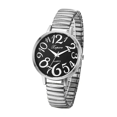 Imagen de JewelryWe Reloj con Correa Elástica, de Moda para Mujer, Redondo Analógico Cuarzo, Escala Números Arábigos, Extraíble, Grandes Fáciles Leer