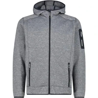Imagen de CMP Chaqueta de hombre Knit Tech con capucha fija, Hielo Titanio Negro, 56