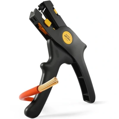 Imagen de BAURIX® AKURA® [0,5 6 mm²] pelacables Electricista Profesional de gama alta con ajuste automático cable y cortador cables, precisión, herramienta eléctrica,