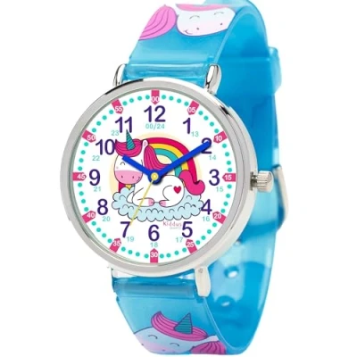 Imagen de Kiddus Reloj Educativo para Niño, Niña, Infantil a Partir de 5 Años. con Sistema Time Teacher, Aprende la Hora los Ejercicios Incluidos.
