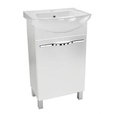 Imagen de paplinskimoebel Armario de baño con Lavabo, 50 x 40 84,5 cm, bajo Mueble baño, pequeño para Invitados, Lavabo cm (Blanco)
