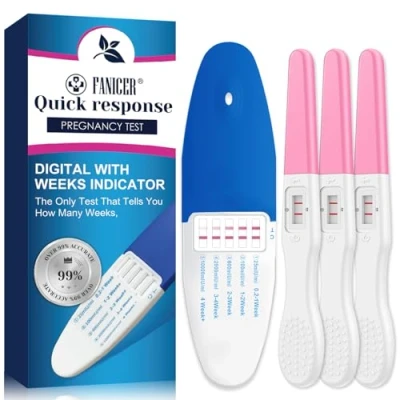 Imagen de 4 Piezas Prueba de Embarazo para Detedcción Embarazo,Una azul y tres Rosa Test Embarazo,Detección Temprana test,Test Embarazo,Pregnancy Deteccion