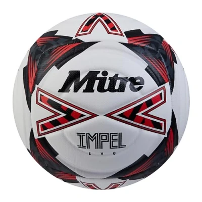 Imagen de Mitre Impel EVO balón de fútbol, Entrenamiento Duradero, tecnología Hyperseam, Talla 3, Blanco/Negro/Rojo