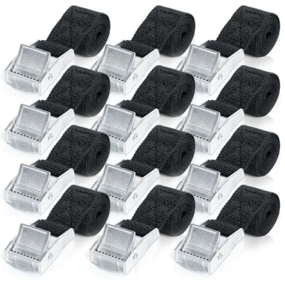 Imagen de Romon Cinchas de Amarre, 12 Piezas 50CM Amarre con Correas Tensoras Presión, Cinturón Tensor Carraca para Portabicicletas Motocicleta, Portaequipajes Coche, Surf, Bicicleta