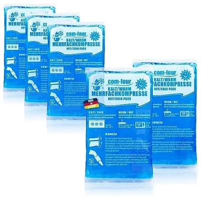 Imagen de com four® 5x Compresa Multiuso Pequeña, Compresas Frías y Calientes Reutilizables, 15,5x 8,5 cm Apto para Microondas Made in Germany