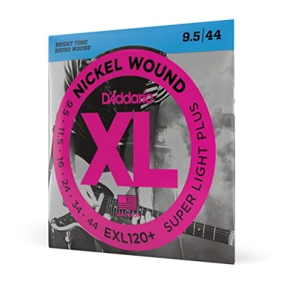 Imagen de D&#039;Addario cuerdas guitarra Electrica de EXL120+, con entorchado en níquel para eléctrica, extra blandas plus, 9.5 44