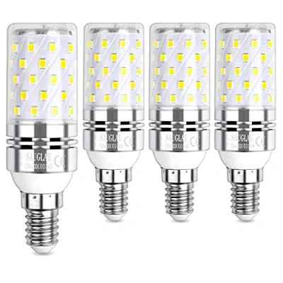 Imagen de SAUGLAE LED Maíz Bombilla 12W, 100W Incandescente Equivalentes, 4000K Blanco Neutro, E14 Tornillo Edison Pequeño, 1450lm, 4 Pack