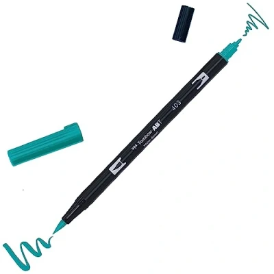 Imagen de Tombow ABT Dual Brush Rotulador Doble Punta Pincel Acuarelable Para Lettering, Dibujo, Pintura, Manga Uso Doméstico y Profesional Color aqua