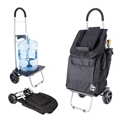 Imagen de dbest products Bigger Carrito Dolly, Negro de Compras Plegable Carro comestibles