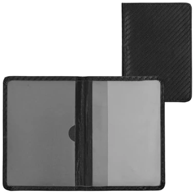 Imagen de kwmobile Funda para permiso de circulación coche en cuero sintético Espacio tarjetas 9.2 x 13 CM doblado carbono