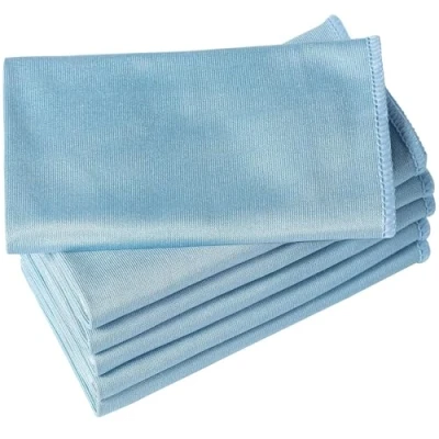 Imagen de HIDMD Paños de microfibra extra grandes para pulir vidrio, paño limpieza sin rayas, pelusas, toalla bar, azul, 40 cm x cm, paquete 6