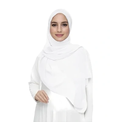 Imagen de Lina &amp; Lily Hijab para Mujer Musulmana, Tela Premium Chifón Ligero y Fluido (Blanco)