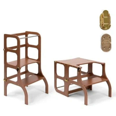 Imagen de Ette Tete Pastillas vacías Step&#039;n Sit Inklapbaar tot tafel en stoel Limited Edition Mocha Mousse (Mocha met Goud)