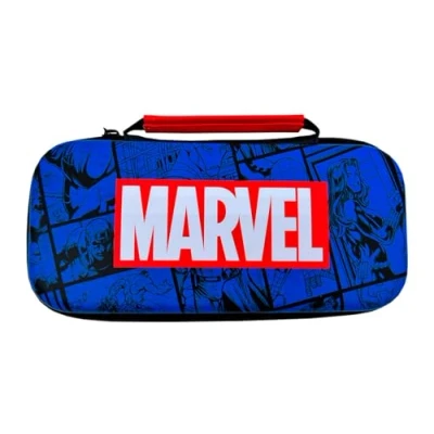 Imagen de WONDEE Funda Nintendo Switch, OLED y Lite de Marvel Avengers Estilo Cómic con Protección Interna Pantalla 10 Juegos para Guardar Estuche/Funda Switch Case Marvel, Merchandising Oficial