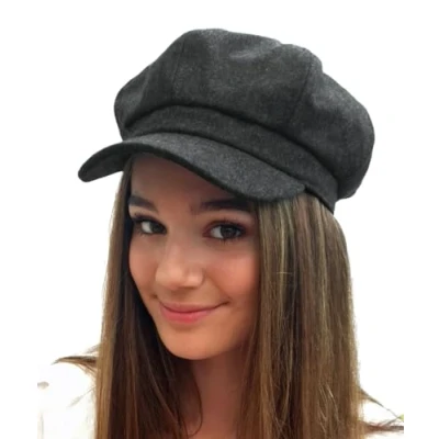 Imagen de TOSKATOK® Gorra de Vendedor periódicos Baker Boy en Mezcla Lana para Mujer, 8 Paneles