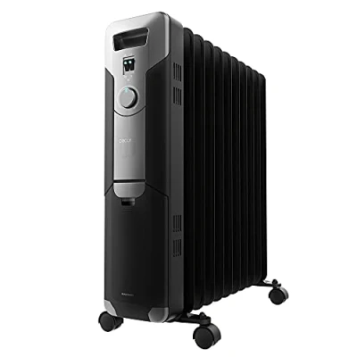 Imagen de Cecotec Radiador Eléctrico de Aceite ReadyWarm 11000 Space Black. 11 Módulos, Bajo Consumo, 2500 W, 3 Niveles, Recogecables, Sistema Seguridad, Ruedas, 25 m2