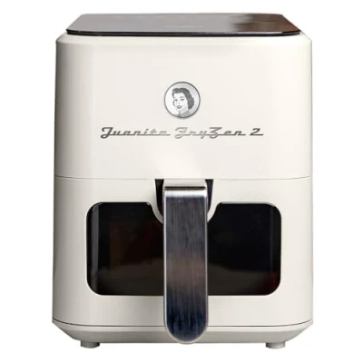 Imagen de Juanita Fryzen2 Freidora Aire Vintage 4L, Air Fryer 1350W, de con 7 Programas, Airfryer Panel LED Táctil, Cesta Antiadherente, Temporizador y Ventana