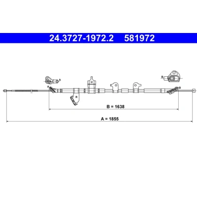 Imagen de ATE 24.3727 1972.2 Cable de Freno Mano 1855 TOYOTA: RAV4 III SUV