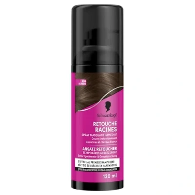 Imagen de Schwarzkopf Retoca raíces Espray para ocultar las de inmediato, color negro, 120 ml