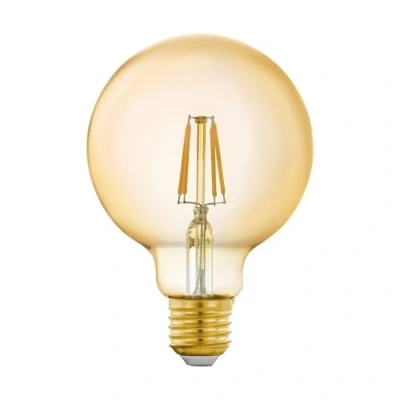 Imagen de EGLO connect.z Smart Home bombilla LED E27, G95, ZigBee, control de voz y la aplicación, regulable, blanco cálido, 500 lúmenes, 5,5 vatios, vintage ámbar