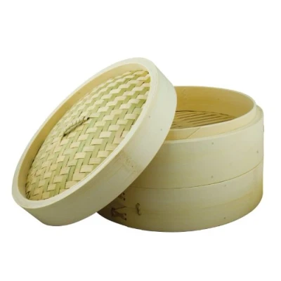 Imagen de SWIFT Spice Set Recipiente de bambú para Cocina al Vapor (2 Pisos + Tapa, 25 cm)