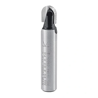 Imagen de ENT 12282 Fresa para molduras cóncavas, en carburo, vástago (S) de 8 mm, radio (R) 4 diámetro (D) NL SL 32 trabajos madera, fresadora