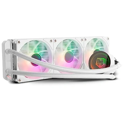 Imagen de NOX XTREME PRODUCTS HUMMER M 360 Refrigeración líquida ARGB, Intel y AMD, 3 ventiladores 120mm control PMW, bomba con base de cobre efecto espejo infinito, radiador triple aluminio, color blanco