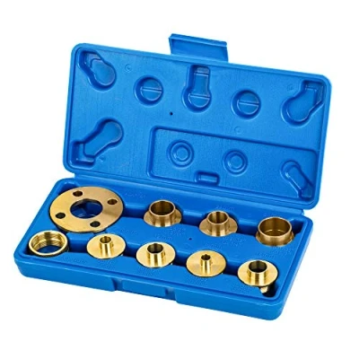 Imagen de KATSU Kit Guía Enrutador, 10 Piezas Juego Plantilla Latón Guías Enrutador con Adaptador Tuerca Bloqueo Fabricado en Latón, Métrica 105436