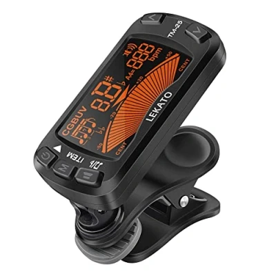 Imagen de LEKATO Sintonizador 3 en 1 Metrónomo Clip Guitarra Digital Bass Tuner Cromático Ukulele Todo Diseño para Guitarras, Bajo, Violín y Ukelele