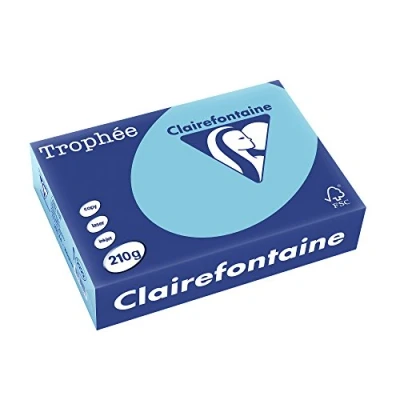 Imagen de Clairefontaine Trophée Resma de papel/cartulina, 250 hojas, A4, 21 x 29.7 cm, color azul cielo
