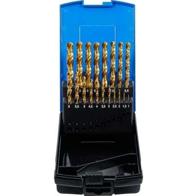 Imagen de BGS 2040 Juego de brocas espirales HSS G nitrurado titanio 1 10 mm 19 piezas